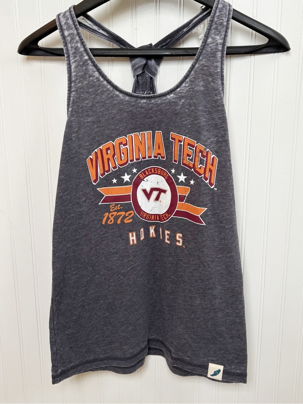 League Unwind Gray Virginia Tech Hokies Racerback Tank Top Women’s Small NEW